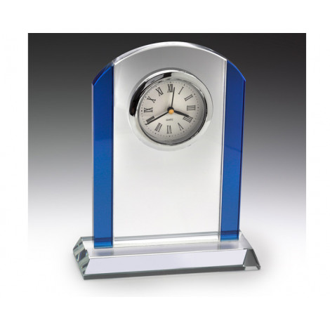 Clear & Blue Renaissance Glass Clock