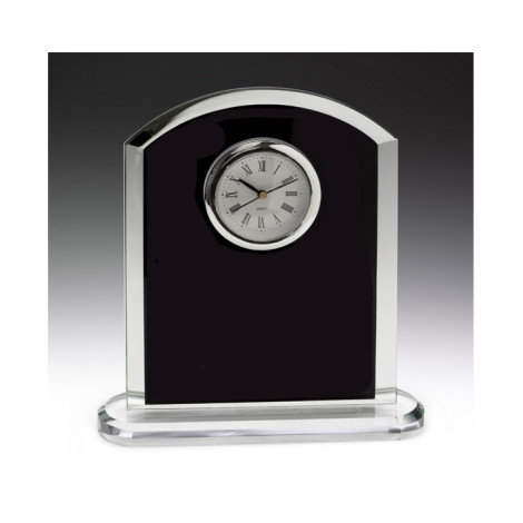 Clear & Black "Pax" Glass Clock