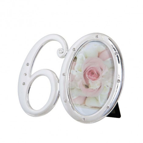 Number 60 Photo Frame with Diamontes