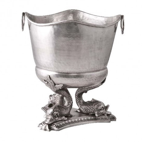 Pewter Finish 'Fish Stand' Ice Bucket