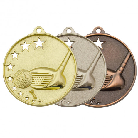 Golf Star Sculptured Medal