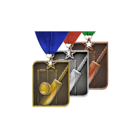 Cricket Rectangle Medal