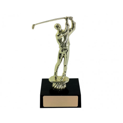 Male Golfer Black Wood Base Trophy