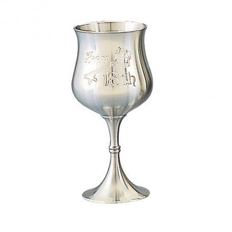 Tulip Pewter Goblet with 18th Birthday Key