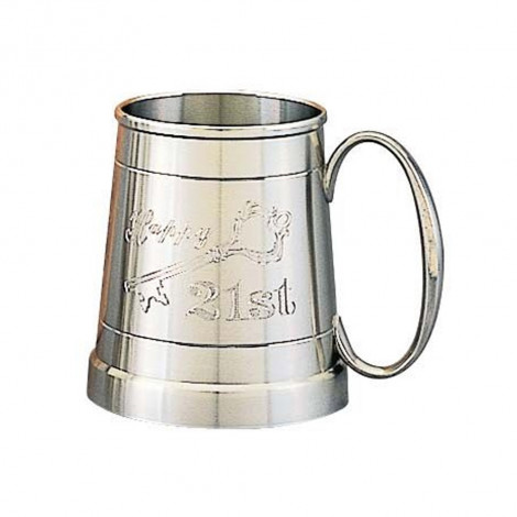 Charles Pewter Tankard, 580mls with Happy 21st Birthday