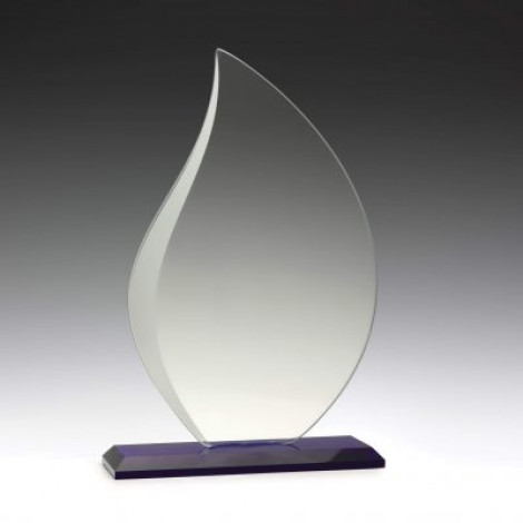 Glass Blue Lotus Flame Award