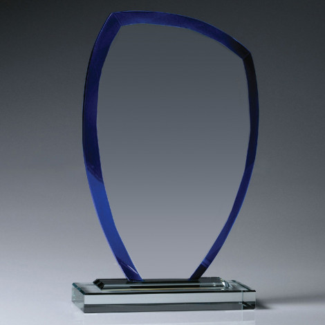 Glass award Blue alpine Peak 10mm thick 
