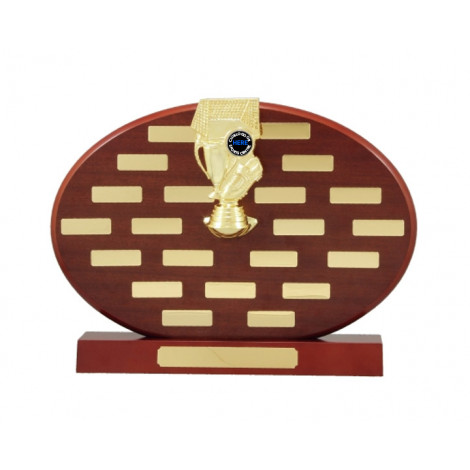 Self Standing Oval Timber Perpetual Trophy