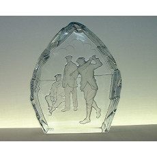 13. Nybro Crystal Frosted Golfer, 250mm