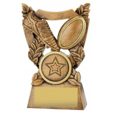 Rugby Alpha Shield Trophy inc button