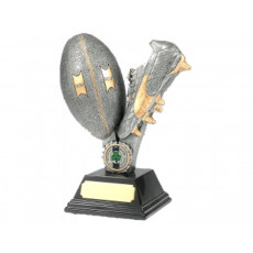 61. Small Resin Rugby Boot & Ball Trophy