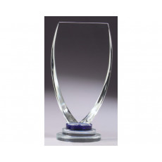Clear & Blue Crystal Tapered , Round Base