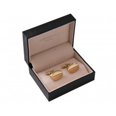 07. Shiny Oval Gold Men's Cufflinks, Gift Boxed