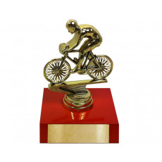 04. Male Racing Cyclist Figure, Olympia Orange Base Trophy