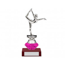 10. Gymnastics Silver Figure on Pink Diamond, Strawberry Base