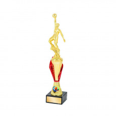 Basketball Red/Gold Column Trophy