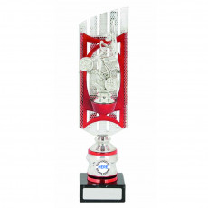 BMX Silver/Red Trophy on Black Base 