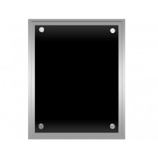 Black Coloured Glass on Silver Gloss Plaque