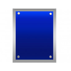 Blue Coloured Glass on Silver Gloss Plaque