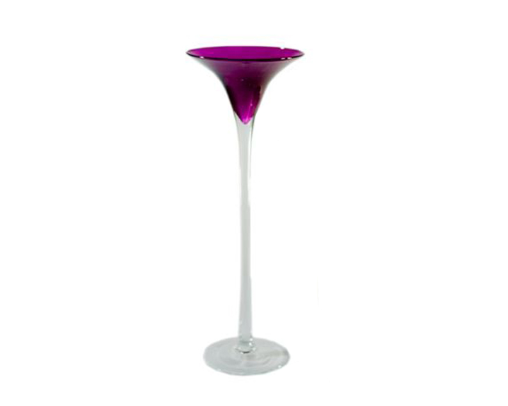 28. Coloured Glass Purple Martini Vase, 500mm