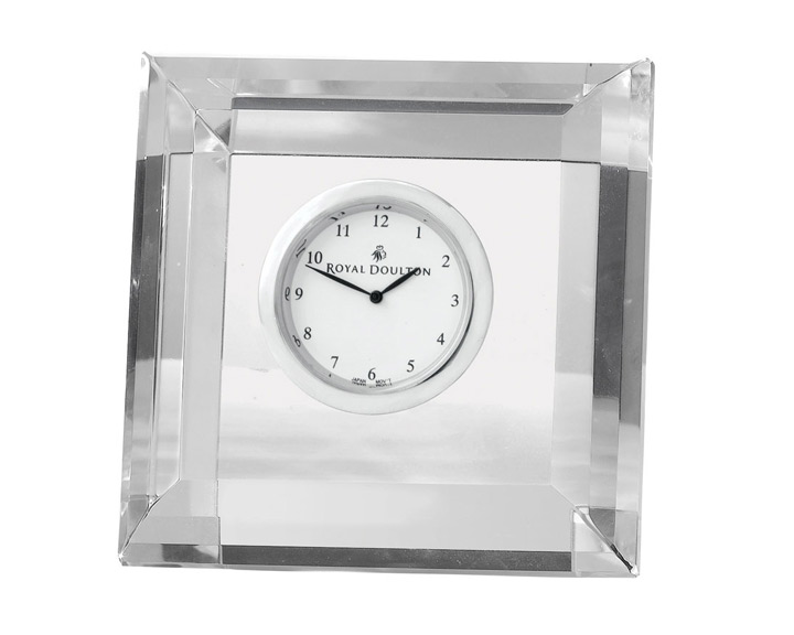 10. Royal Doulton Radiance Giftware Clock Square Faceted