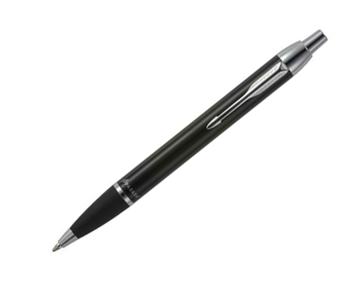 07.Parker 'IM' Lacquer Black, Chrome Trim Ball Point Pen