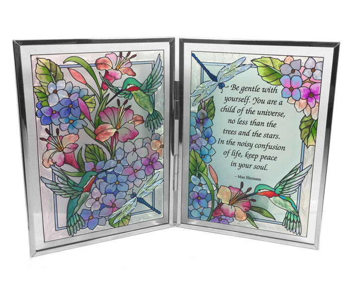 06. Stained Glass Tabletop Screen with Saying