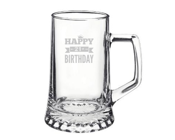 05. 21st Birthday Bormioli Stern Glass Beer Mug