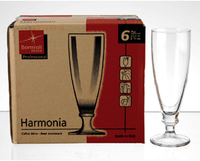 03. Bormioli Rocco Harmonia, Set of 6 Beer Glasses, 9.25oz