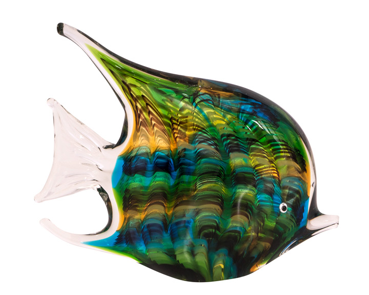 41 Zibo - Coloured Glass 'Green' Fish