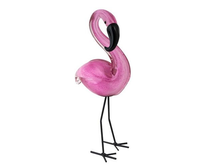 39. Zibo - Coloured Glass Miniature Standing Flamingo