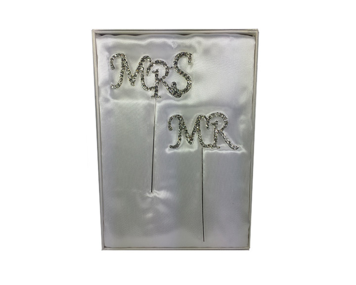 02. 'Mr' & 'Mrs' Diamonte Cake Toppers