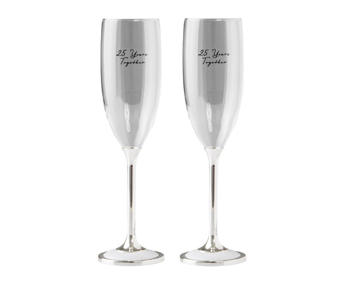 01. 25th Anniversary Set of 2 Champagne Flutes