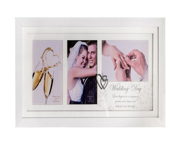 06. "Modern Wedding Day Collage 3 Openings Photo Frame