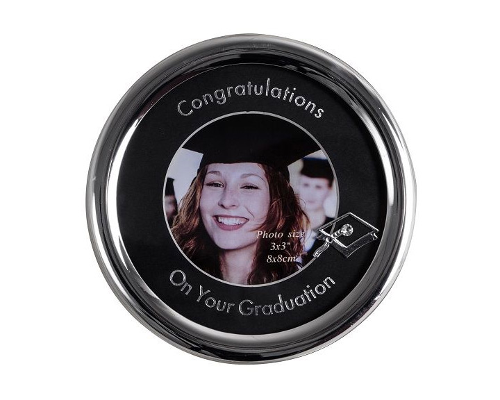 17. 'Graduation' Silver Round Photo Frame