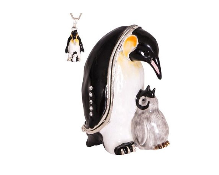 12. Penguin Hidden Treasure Tinket Box with Necklace