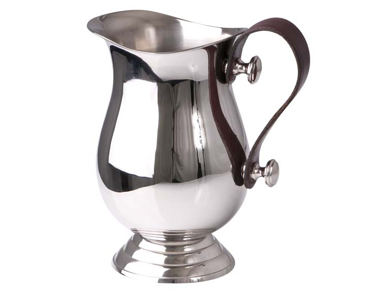 06. Nickel Plated Pitcher with Leather Handle
