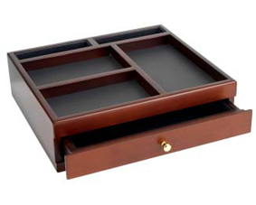02. Square Organiser with Drawer Walnut