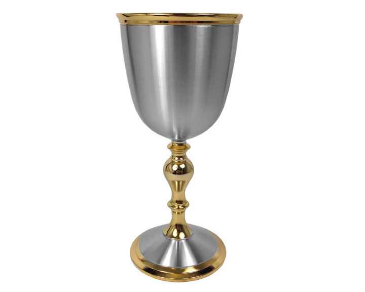 01. Oriental Pewter Gold Plated Goblet