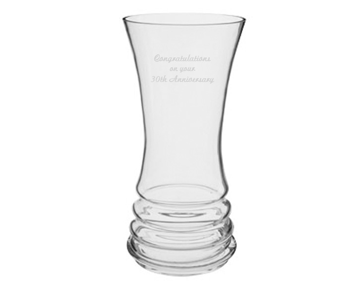 03. Dartington Crystal Wipple Bunch Vase, 30th Anniversary